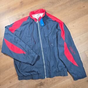 Vintage 90s Puma Windbreaker Jacket XL Red Blue Colorblock Retro Streetwear